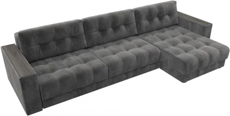 Диван угловой с декором Лига-049 НПБ Лонг Лига Диванов (Велюр) арт.128312