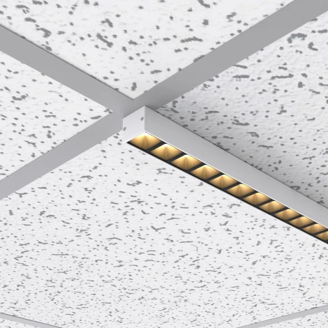 Линейный потолочный светильник LED прямоугольный SNAP-STARLINE-LASER-S600-13W Warm3000 (WH-BK, 80 deg, 48V) (Arlight, IP40 Металл) 031570