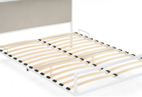 Двуспальная кровать Woodville Эгерт 160х200 белый / light beige 552921