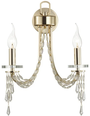 Бра Odeon Light Capel 5063/2W золото/прозрачный/металл/хрусталь E14 2*40W (220V, подвески, подсвечник, свеча)