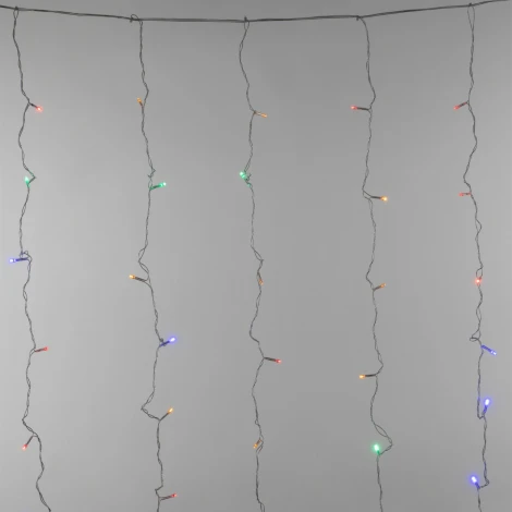 Занавес светодиодный, 1,5х1,5м. 100 светодиодов, разноцветный свет Uniel ULD-C1515-100/DTA MULTI IP20