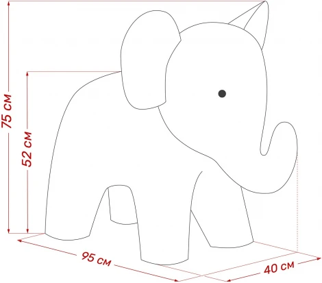 Пуф Leset Elephant (Фанера,ДСП,Велюр) арт.2500000116612