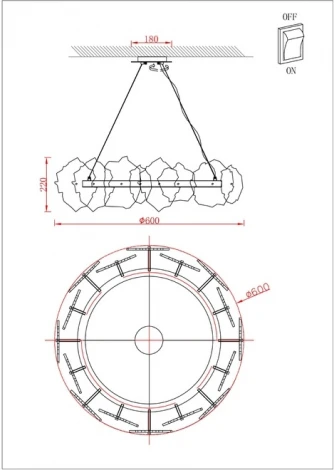 Подвесная люстра Divinare Eleanor 1713/17 SP-100 (LED, 220V, на тросе, круглые)