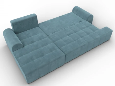 Диван угловой Лига-080 угол левый (ДСП/Пластик/Велюр/Бирюзовый) Лига Диванов 134746L