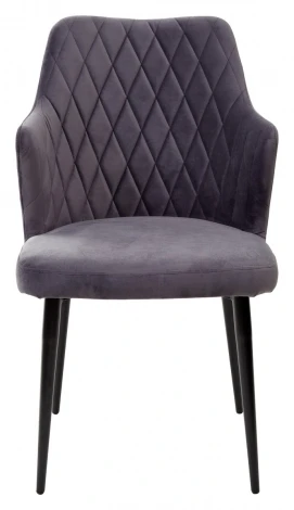 Стул M-City HERMAN СЕРЫЙ #27, велюр / черный каркас