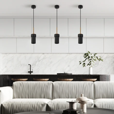 Подвесной светильник Eurosvet Pebble 50264/1 черный (220V, на проводе, круглые)