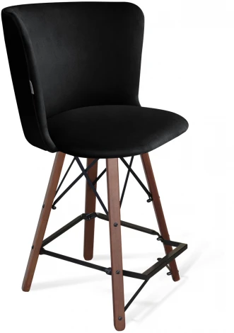 Стул полубарный SHT-ST36/S80-1 ночное затмение/темный орех/черный от фабрики Sheffilton