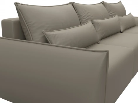 Диван угловой Лига-051 НПБ Лонг угол универсальный (ЛДСП,Брус,Фанера/Пластик/Экокожа/Бежевый) Лига Диванов 129890