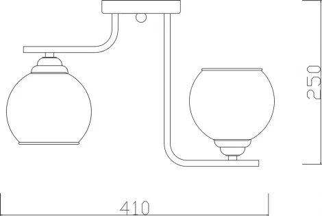 Потолочная люстра Escada Elli 1134/2 2х60Вт E27, металл/стекло, шампань