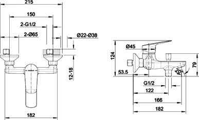 Смеситель Bravat Rhein F6429564CP-01-ENG для ванны с душем