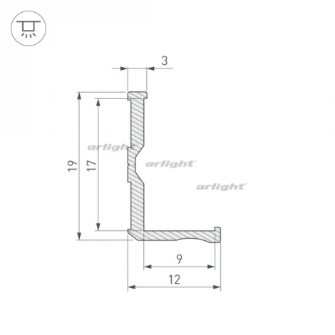 Профиль ALM-BASE-H12-2000 RAL9016 (Алюминий) 026688 Arlight