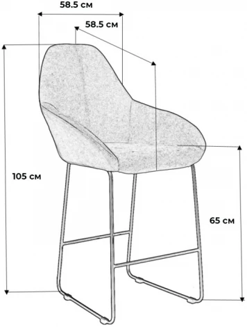 Стул полубар R-Home Kent БлюАрт/Линк Золото