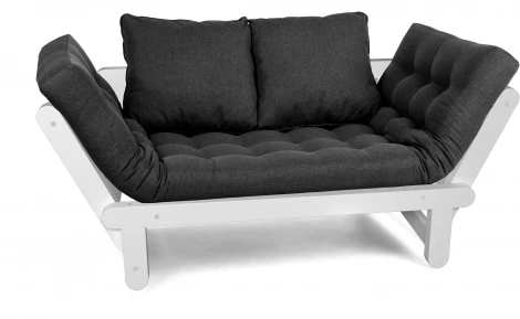 Кушетка Arsko Сламбер BOX белая эмаль черная рогожка