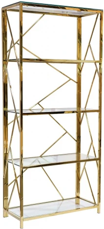 Стеллаж стекло прозр/золото 80*35*180см Garda Decor арт.GY-SH8711GOLD