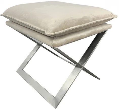 Пуфик Garda Decor N-OT-188 BG SL (Хром/Серый)