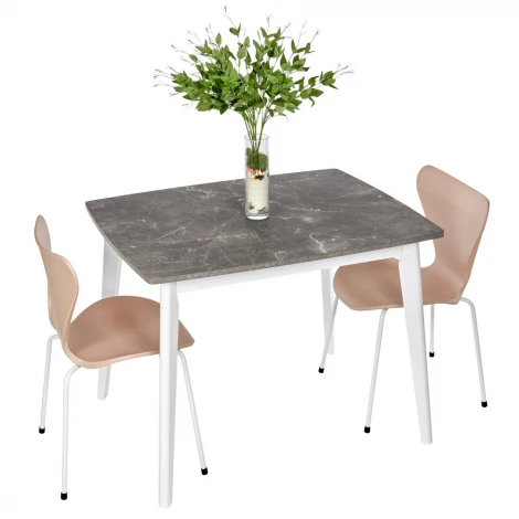 Стул Seven белый с хромированными ножками