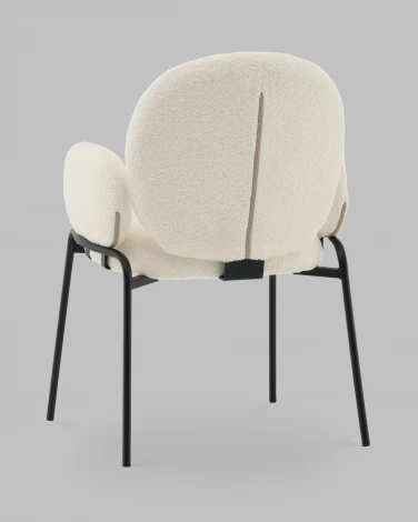 Стул с подлокотниками Моллек букле молочный Stool Group арт.УТ000041634