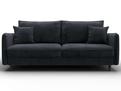 Диван прямой Лига-064 НПБ (ДСП/Дерево/Велюр/Темно-серый) Лига Диванов 129611