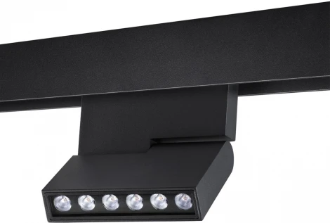 Трековый светильник Downlight низковольтный диммируемый Novotech Flum 359494 SHINO черный LED 12W 48V 3000-6500K (управление смартфоном, умный дом - Алиса, Tuya Smart, Smart Life)