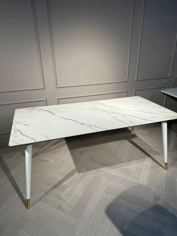 Стол обеденный IST-CASA Рио Гранд MC232-180WH, 180х90х76 см, белая керамика/золото