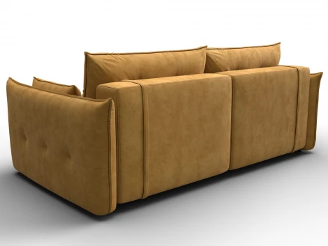 Диван прямой Лига-100 НПБ (ДСП,Фанера/Пластик/Велюр/Желтый) Лига Диванов 133642