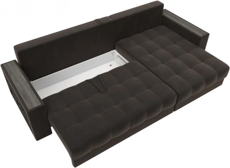 Диван угловой с декором и полкой Лига-050 НПБ Лига Диванов (Велюр) арт.128595