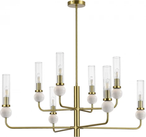 Потолочная люстра на штанге ST Luce Medea SL1244.303.08 латунь/прозрачный E14 8*40W (220V)