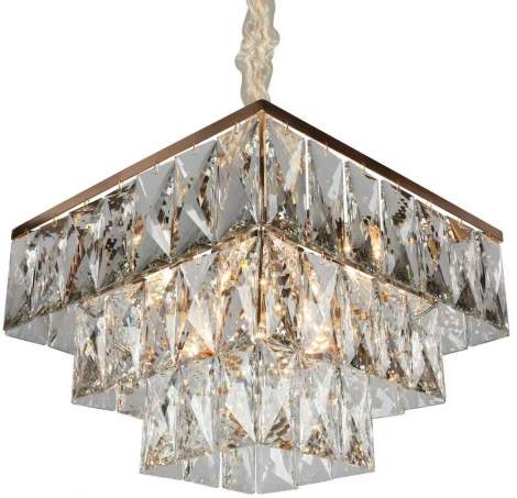 Подвесная люстра ярусная Omnilux 726 OML-72603-08 (220V, хрусталь, на цепи)