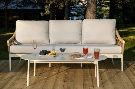 "Венеция" лаунж-зона из искусственного ротанга, цвет соломенный 4SIS арт.УТ-00007459