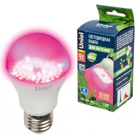 Лампочка светодиодная Uniel LED-A60-9W/SP/E27/CL ALM01WH картон