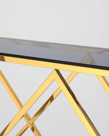Консоль Stool Group ИНСИГНИЯ 115*30 золото стекло smoke УТ000001500