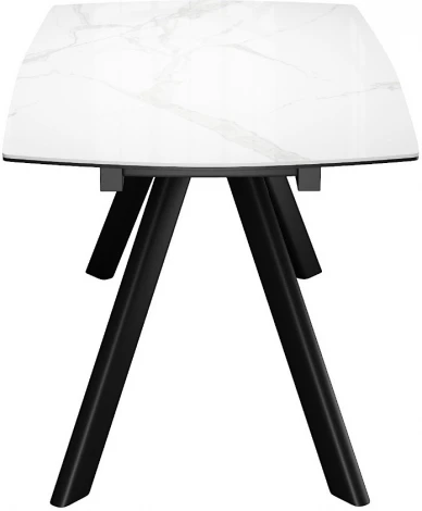 Стол DikLine KL160 керамика белый мрамор С39 глянец/опоры черные) (2 уп) арт.00-00072995