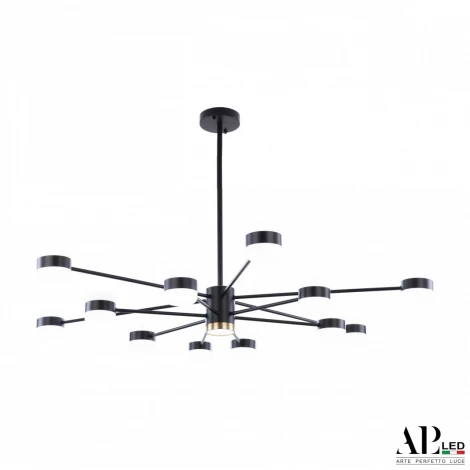 Потолочная люстра на штанге светодиодные APL LED Ferrara 3307.6296-12 Black