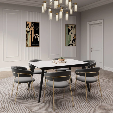 Стул Whispered Fusion Hesby Велюр/Серый арт.HSBI_DC72_grey