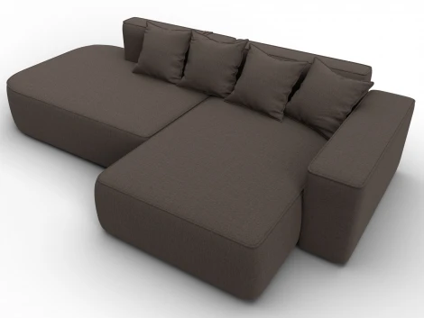 Диван угловой Лига-065 угол правый (ДСП/Пластик/Рогожка/Коричневый) Лига Диванов 129798