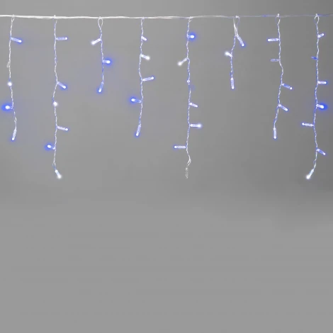 Гирлянда Бахрома с колпачком 3,1 x 0,5 м синяя с мерцанием белого диода 200В, 120 LED, провод прозрачный  ПВХ, IP65 Laitcom PIL120BLWCAP-10-2B