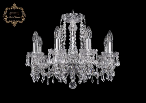 Подвесная люстра Art Classic 11.23 11.23.8.165.Cr.Dr (220V, хрусталь, на цепи, подсвечник, свеча)
