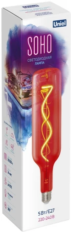 Лампочка светодиодная Uniel LED-SF21-5W/SOHO/E27/CW RED GLS77RD