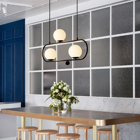 Подвесной реечный светильник Hoop L90 черный ImperiumLoft Hoop L (178061-26) (220V, на проводе, шар)