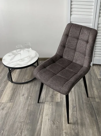 Стул CHIC 1983-40 бежево-серый/ RU-12 коричневый антрацит/ черный каркас