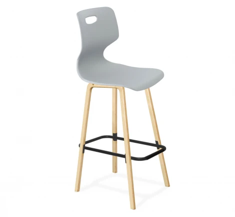 Стул барный SHT-ST58/S94 A5-7 серый/прозрачный лак/черный муар 7654525002