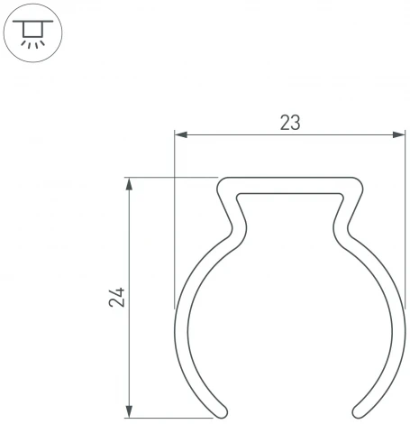 Профиль WPH-FLEX-D22-360deg-1000 (Arlight, Пластик) 053423