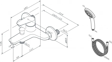 Смеситель AM.PM Joy F85E15000 для ванны с душем