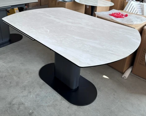 Стол KAI 140 TL-109 поворотная система раскладки, испанская керамика / Темно-серый / Черный М-City