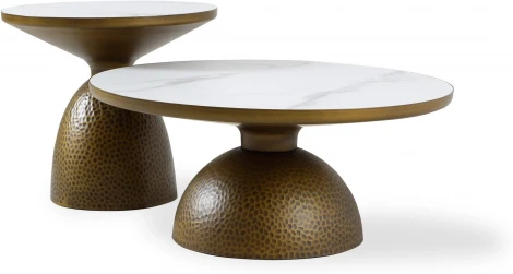 Столик журнальный Macos mid (Керамика/Белый,Золотой) ОГОГО Обстановочка! арт.888825
