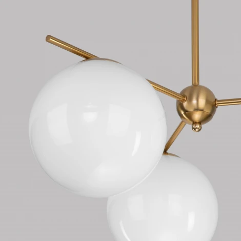 Потолочная люстра на штанге Eurosvet Marbella 60147/3 латунь (220V, шар)