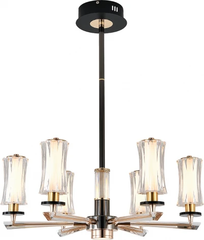 Потолочная люстра на штанге (13038/6R Black) Indigo Grandioso V000185L (регулировка яркости, LED, 220V, пульт управления)