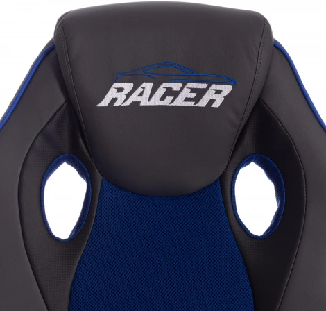 Кресло RACER кож/зам/ткань, металлик/синий, 36/10 Tetchair 13231