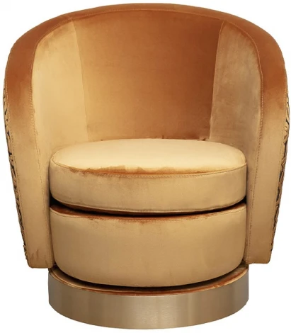 Кресло Garda Decor Napoli-Velv-ORANG+ Lattice ORANG (Горчичный)