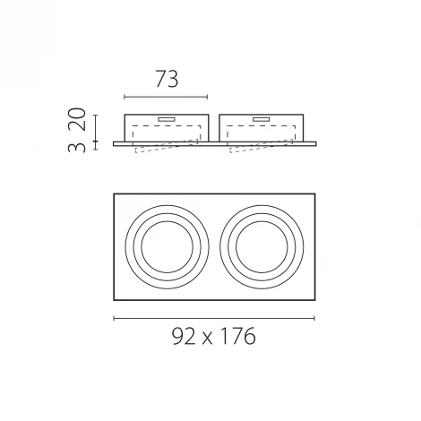 Светильник встраиваемый MR16/GU10 max 2x12Вт Lightstar Singo Base 011626